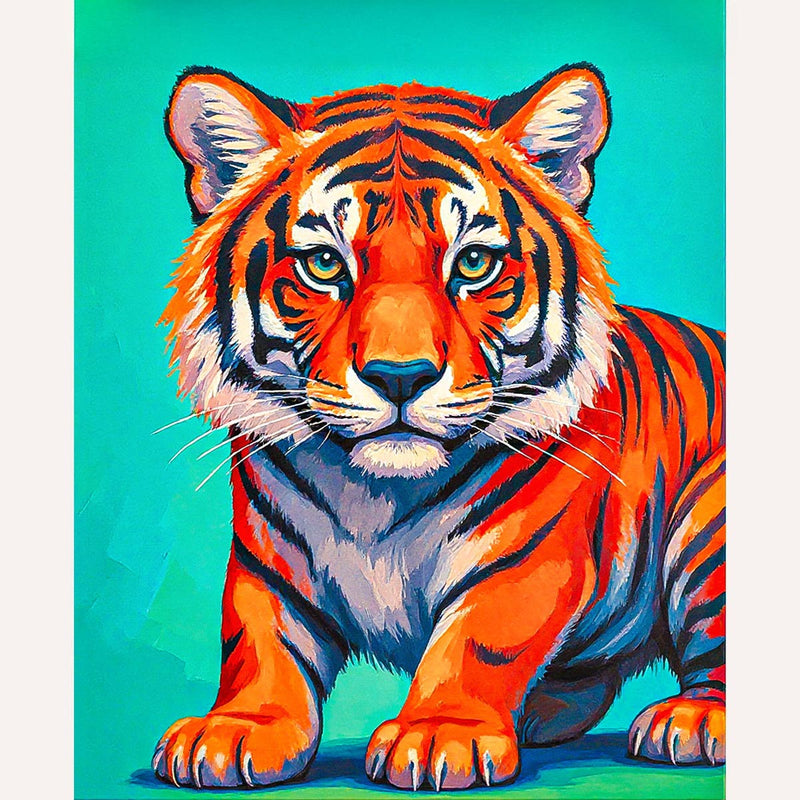 Colorful Tiger Portrait Paint by Numbers Kit-zoom-
