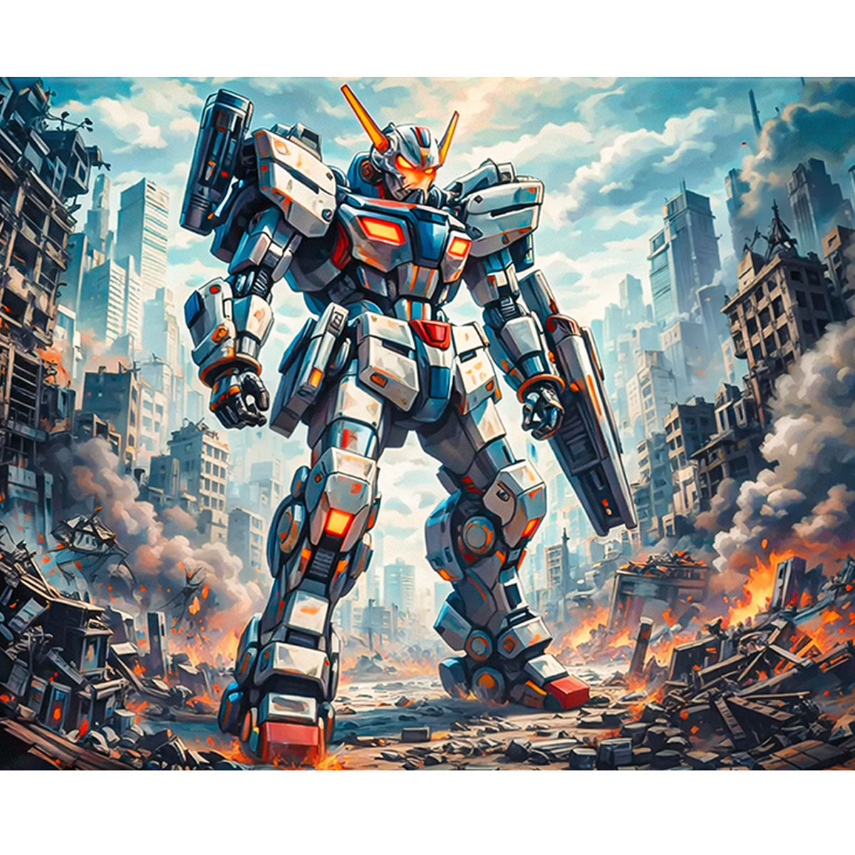 Battle City Mecha Paint by Numbers Kit