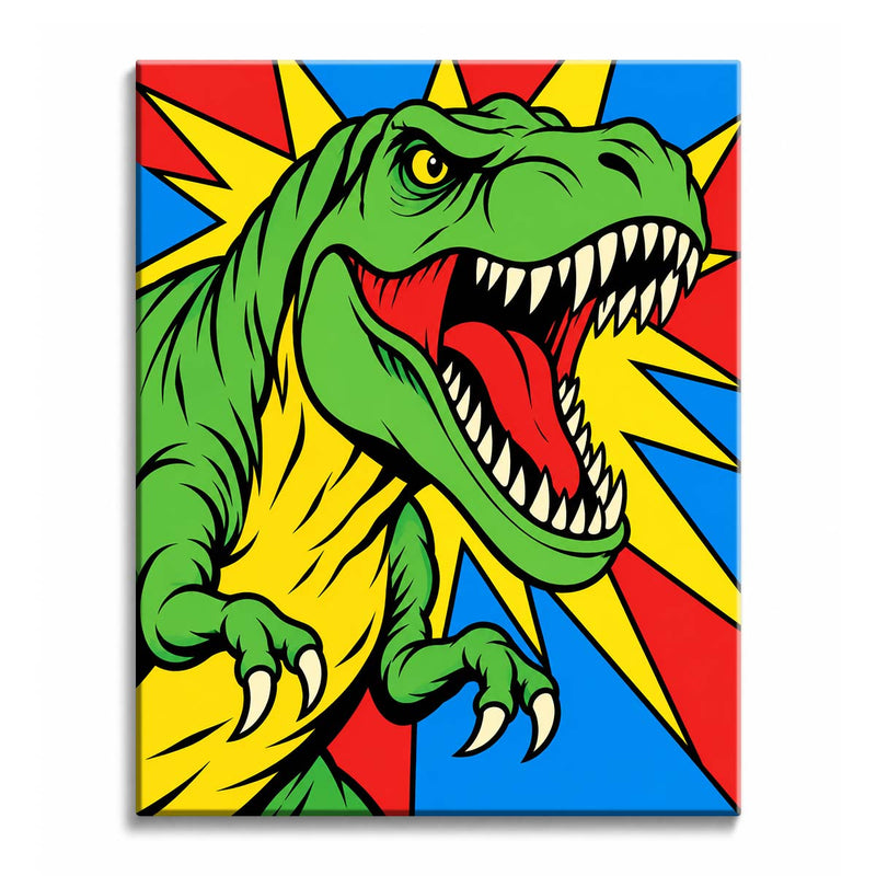Pop Art T-Rex Paint by Numbers Kit-zoom-