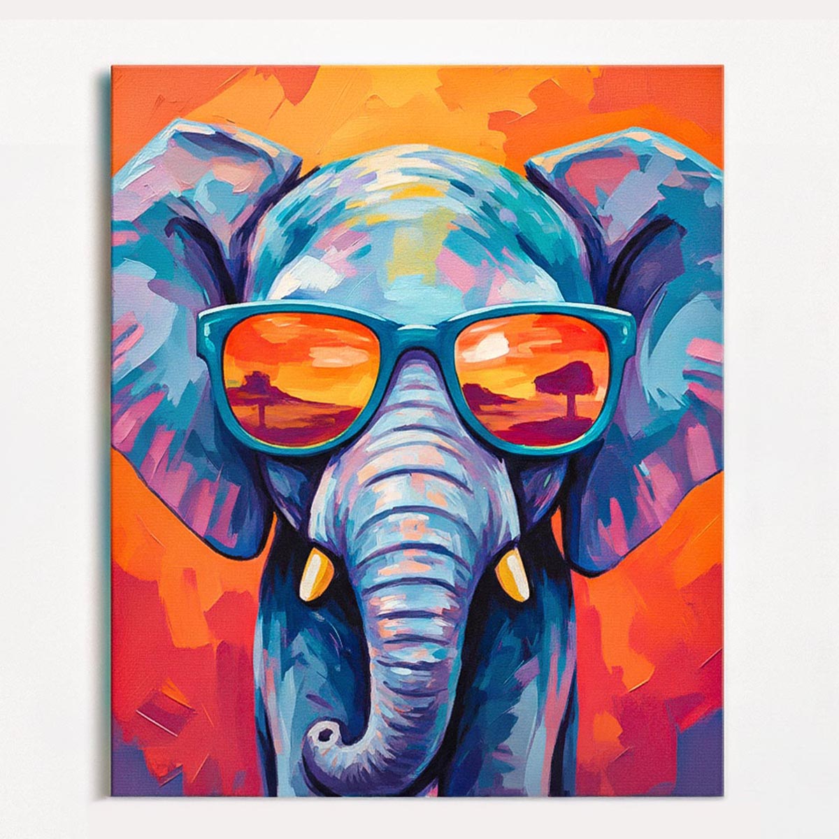 Cool Elephant with Sunglasses Paint by Numbers Kit-1
