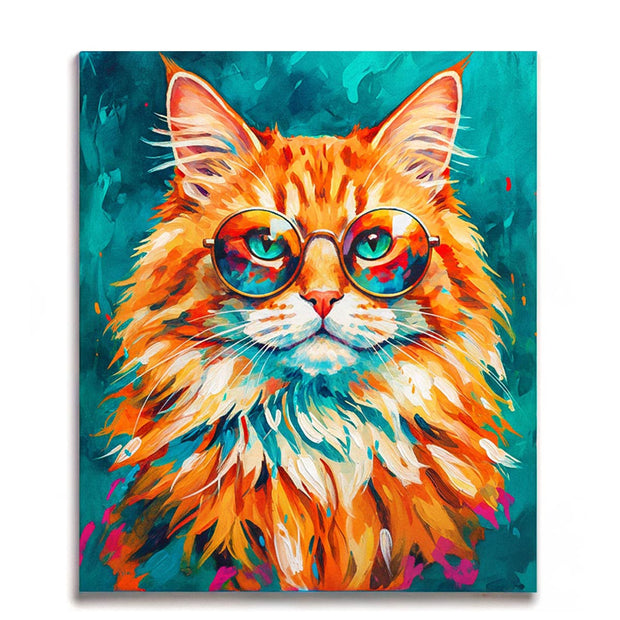 Cool Orange Cat Paint by Numbers Kit
