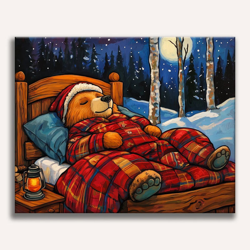 Cozy Christmas Bear Paint by Numbers Kit-zoom-