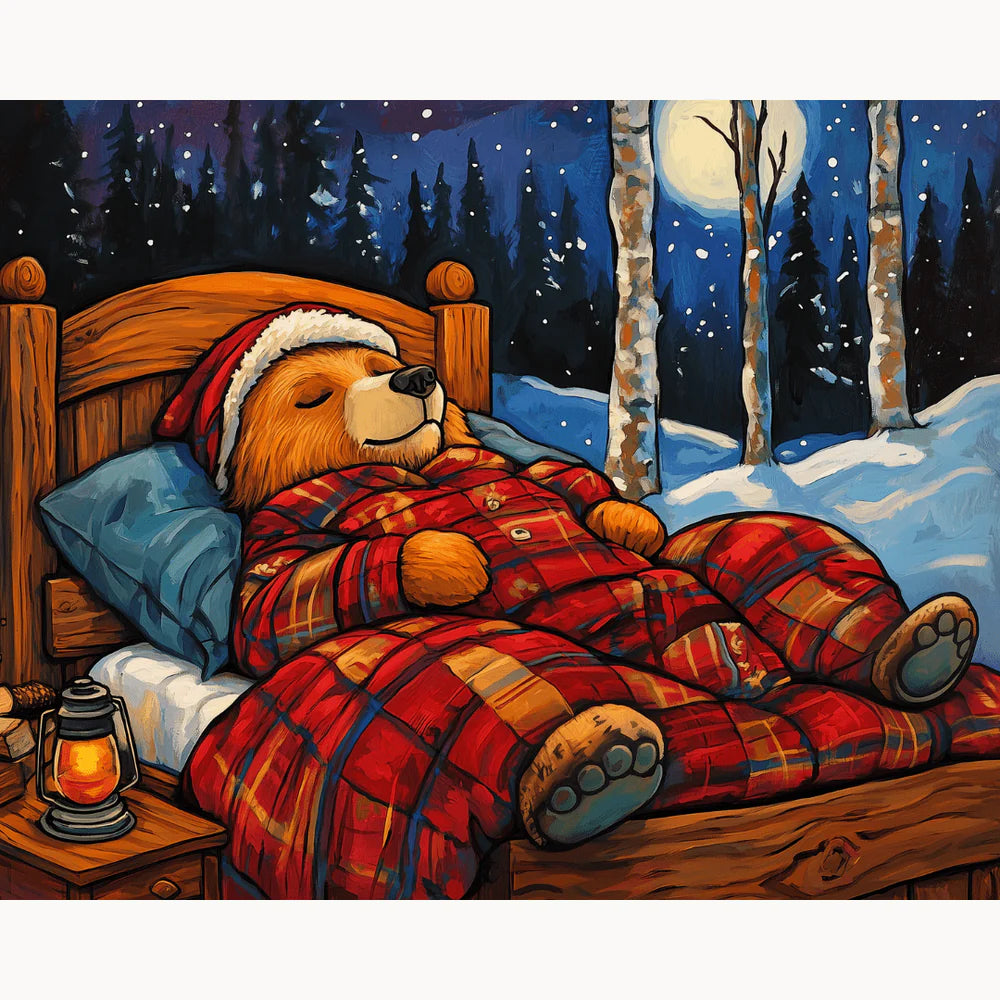 Cozy Christmas Bear Paint by Numbers Kit-2