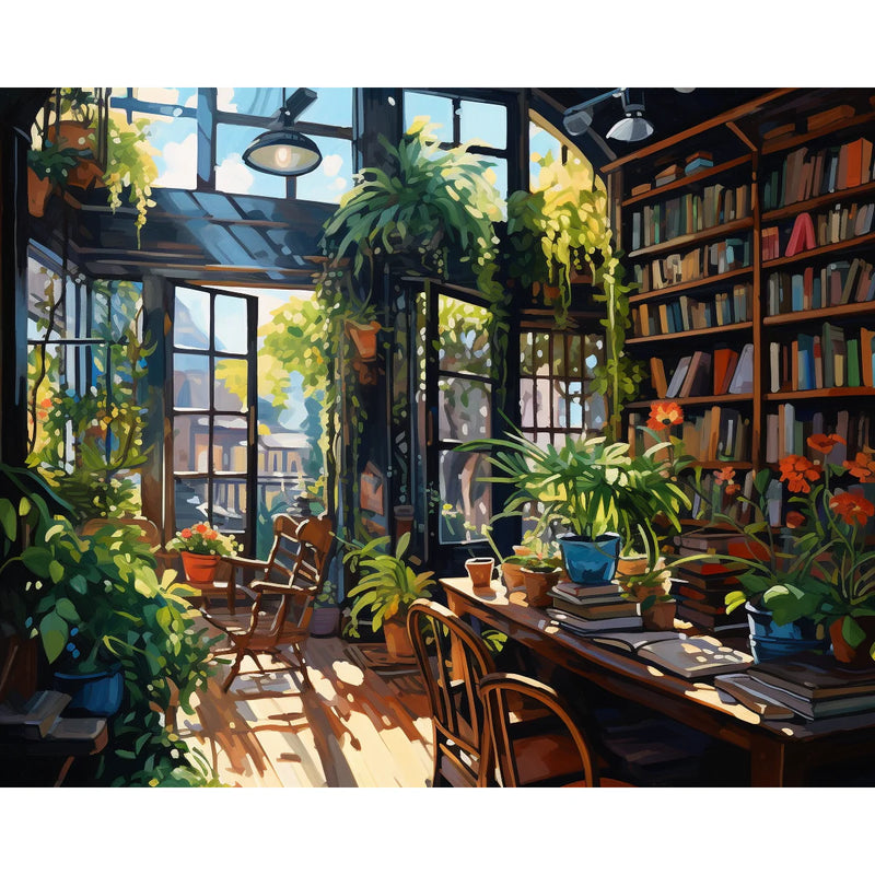 Cozy Reading Room Paint by Numbers Kit-zoom-