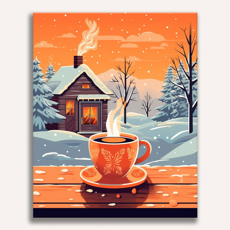 Cozy Winter Cabin Paint by Numbers Kit-zoom-