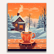 Cozy Winter Cabin Paint by Numbers Kit