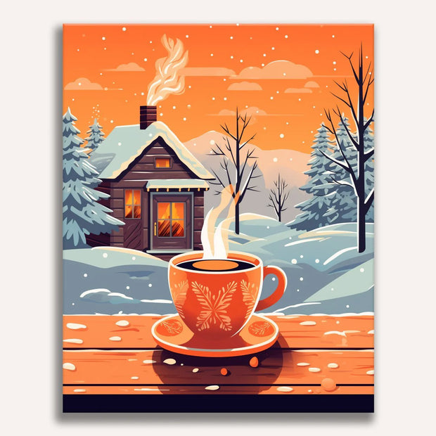 Cozy Winter Cabin Paint by Numbers Kit