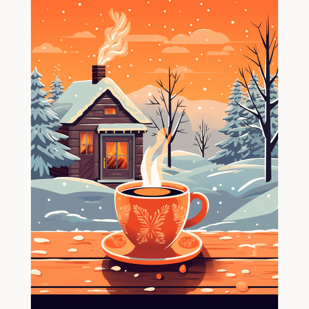 Cozy Winter Cabin Paint by Numbers Kit