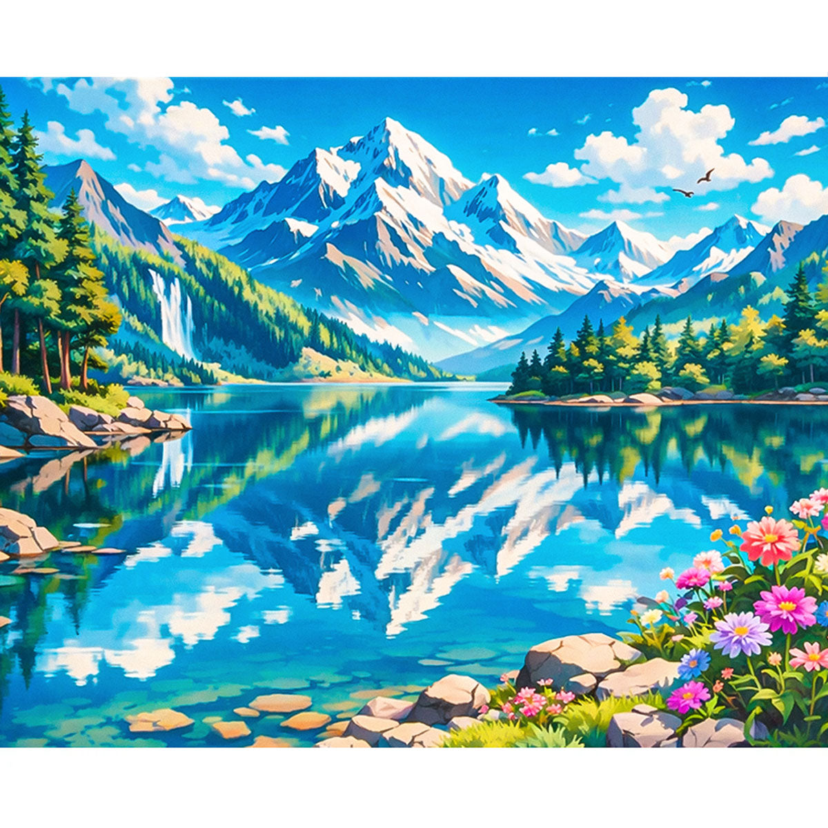 Crystal Mirror Alpine Lake Paint by Numbers Kit