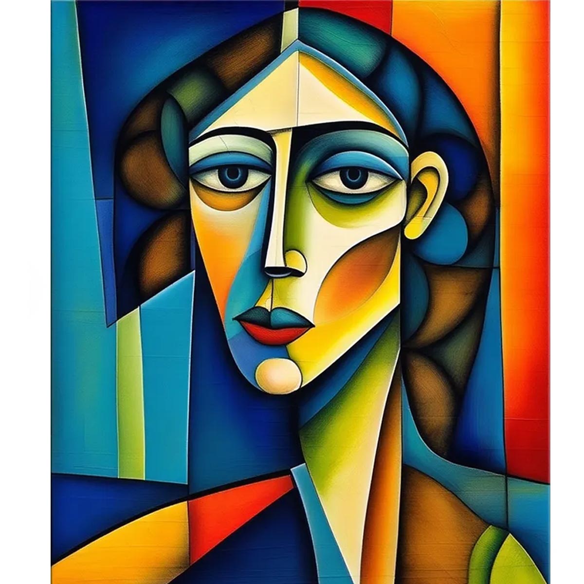 Abstract Cubist Woman Paint by Numbers Kit-zoom-2