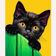 Curious Black Cat Paint by Numbers Kit