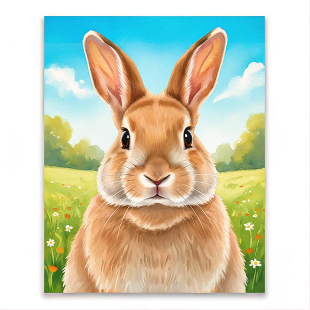 Cute Brown Bunny Paint by Numbers Kit