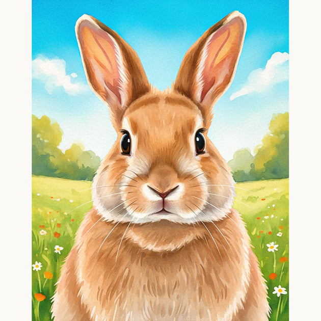 Cute Brown Bunny Paint by Numbers Kit – Paint By Canvas