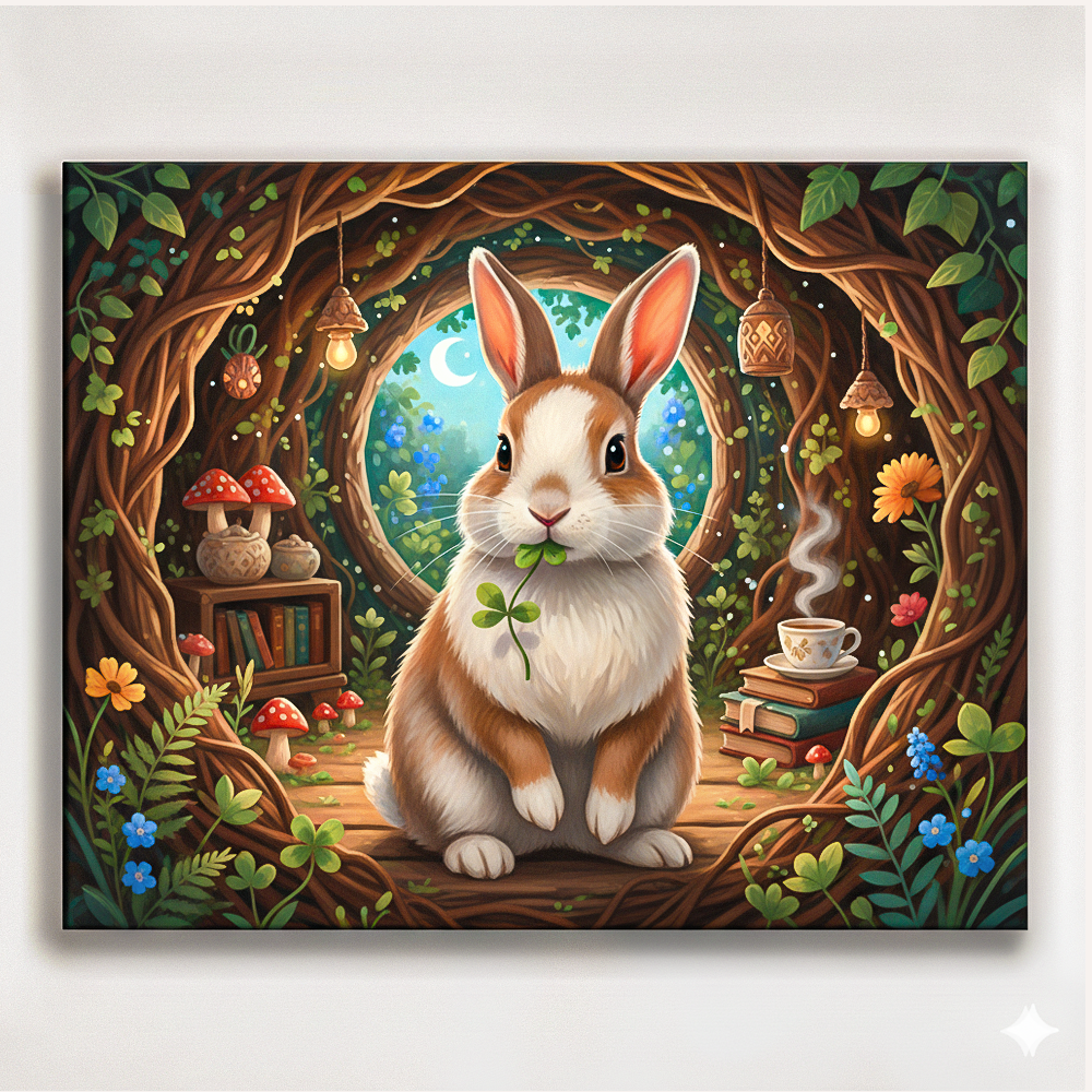 Forest Bunny Paint by Numbers Kit-zoom-1