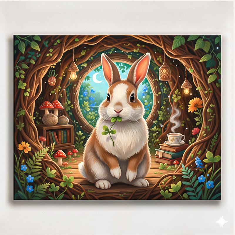Forest Bunny Paint by Numbers Kit-zoom-