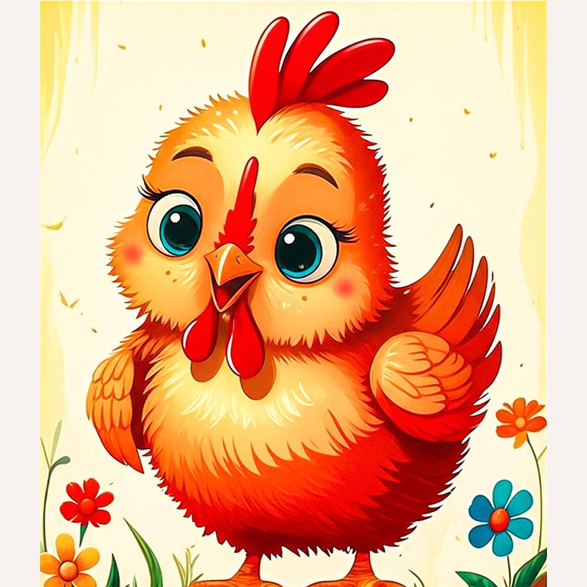 Cute Chicken Paint by Numbers Kit-zoom-2