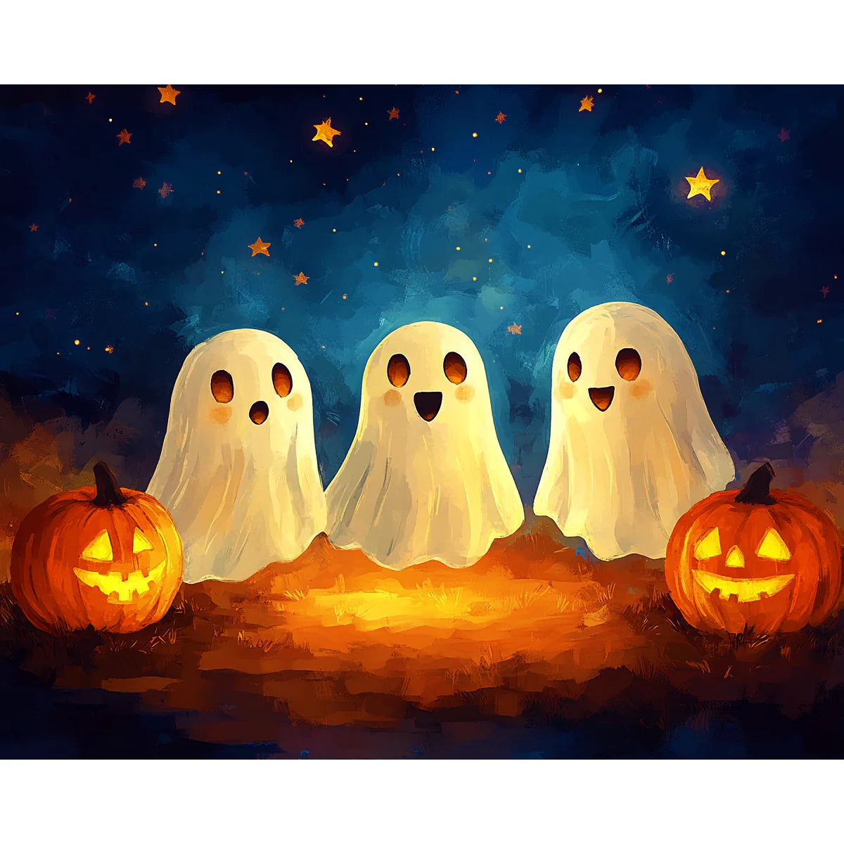 Cute Ghosts Paint by Numbers Kit-zoom-2