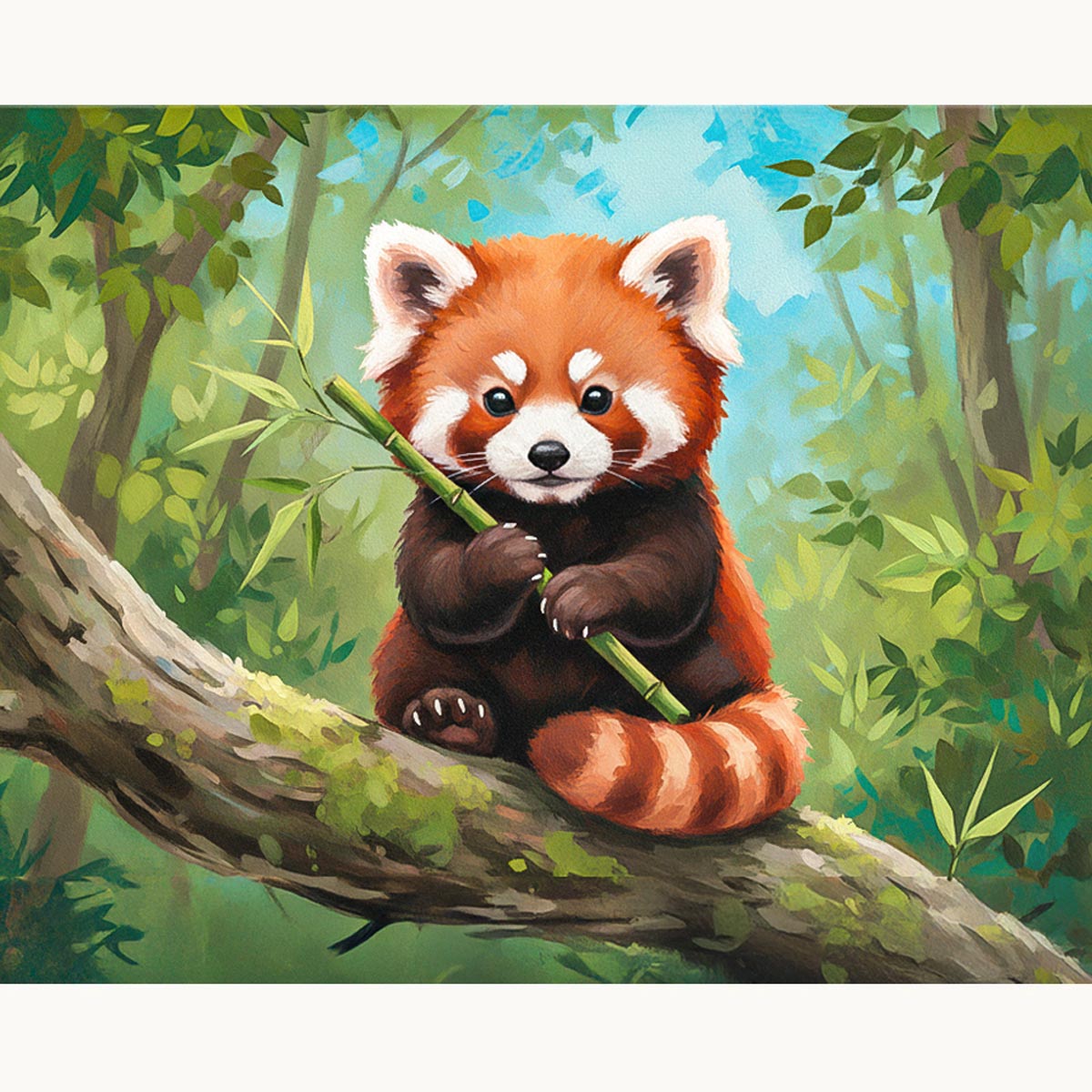 Cute Red Panda Paint by Numbers Kit-zoom-2