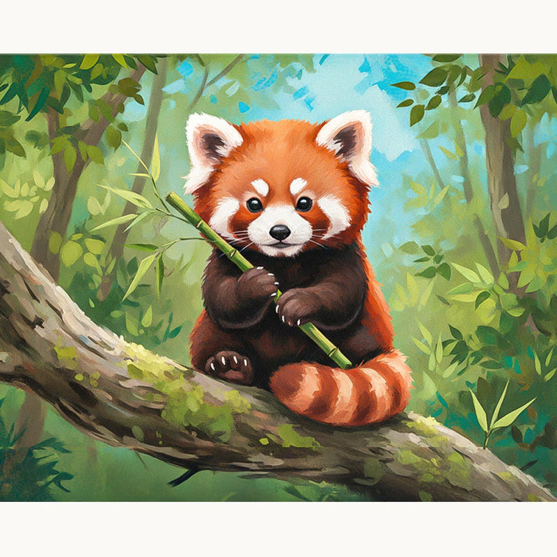 Cute Red Panda Paint by Numbers Kit-zoom-