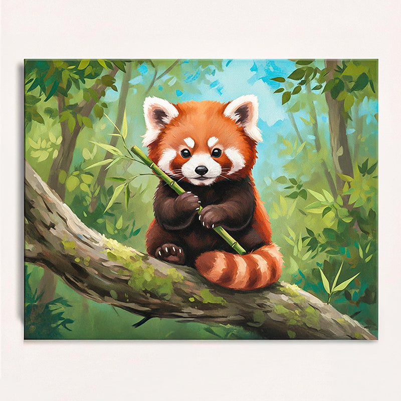 Cute Red Panda Paint by Numbers Kit-zoom-