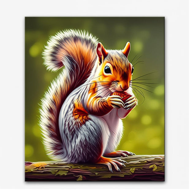 Cute Squirrel with Nut Paint by Numbers Kit