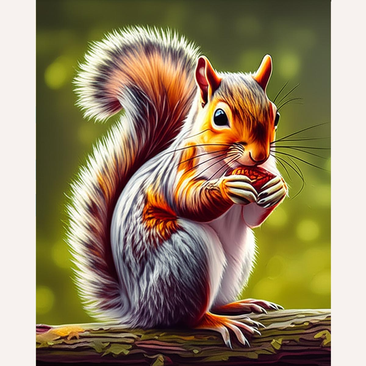 Cute Squirrel with Nut Paint by Numbers Kit-2