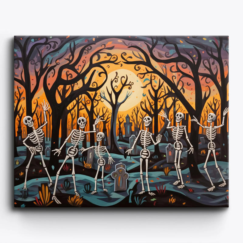 Dancing Skeletons Paint by Numbers Kit-zoom-