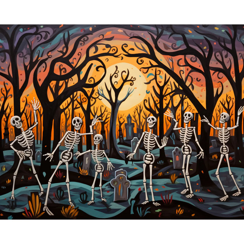 Dancing Skeletons Paint by Numbers Kit-zoom-