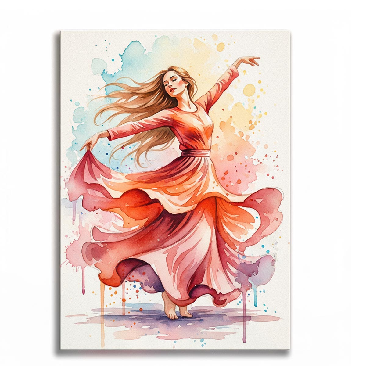 Watercolor Dancing Woman Paint by Numbers Kit-zoom-1
