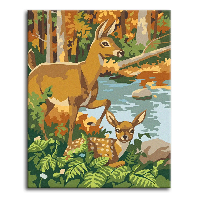 Deer and Fawn in the Forest-zoom-