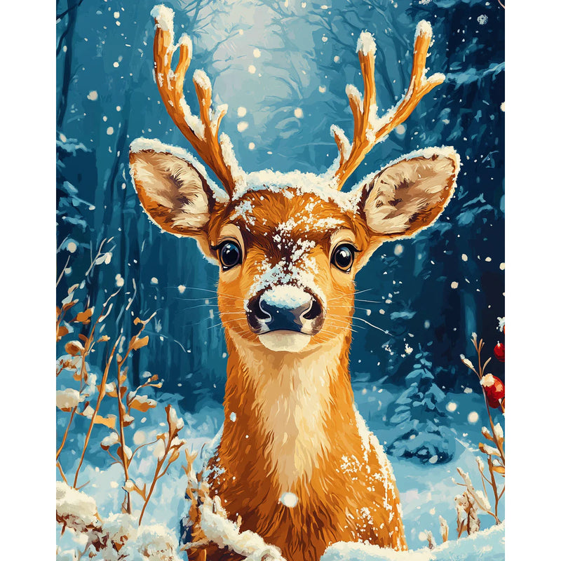 Winter Deer Paint by Numbers Kit-zoom-