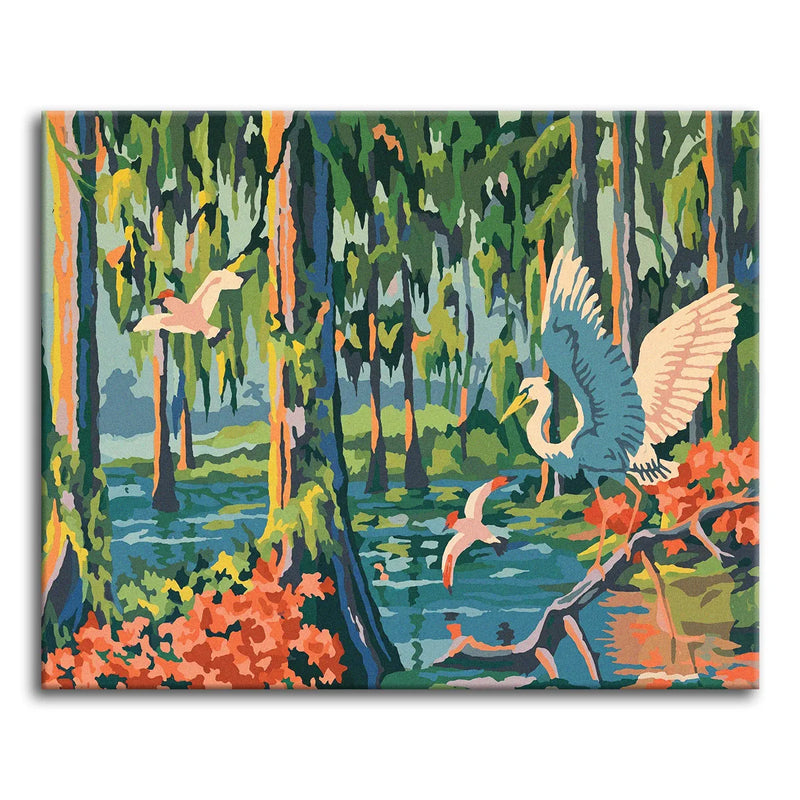 Egrets in the Cypress Swamp-zoom-