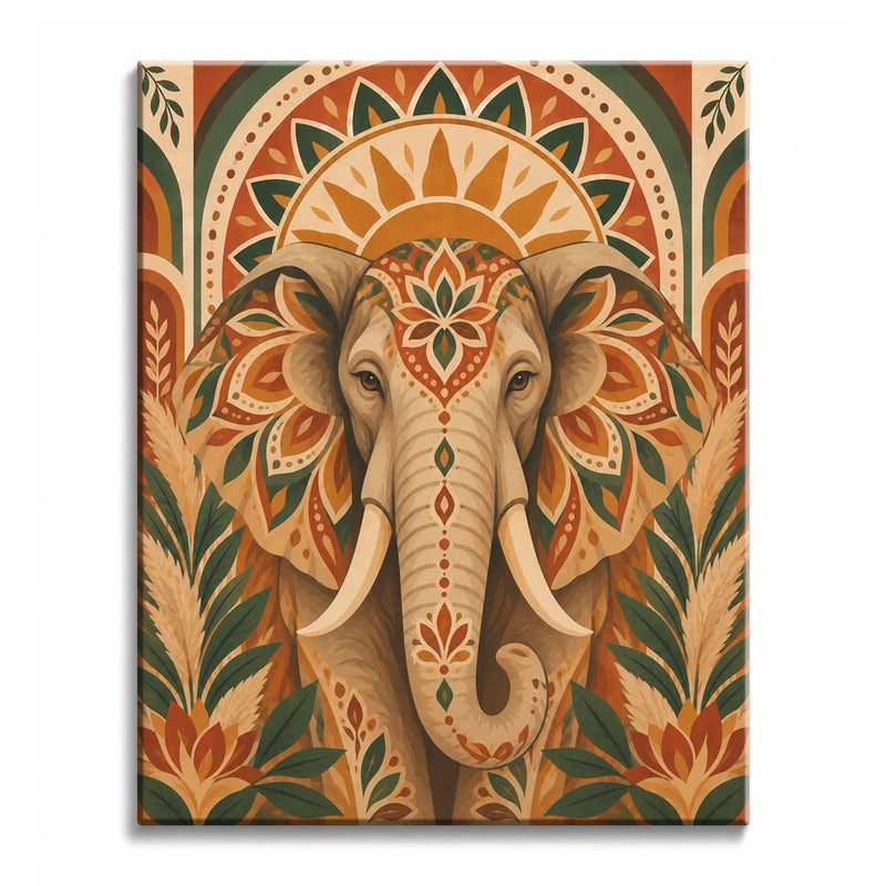 Floral Elephant Paint by Numbers Kit-zoom-