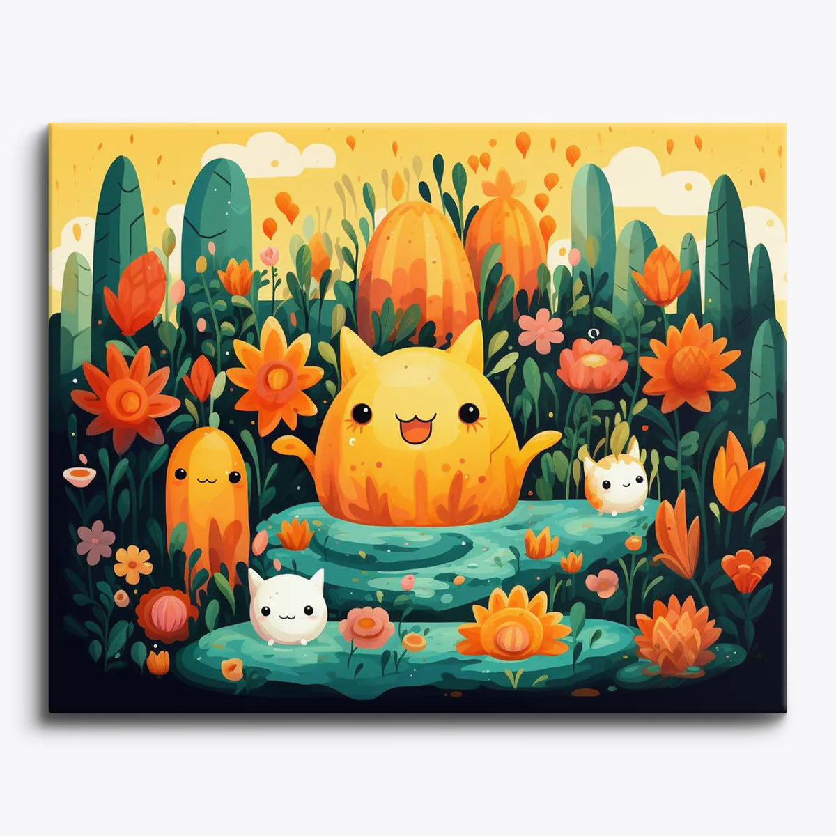 Cute Cat Fantasy Garden Paint by Numbers Kit-zoom-1