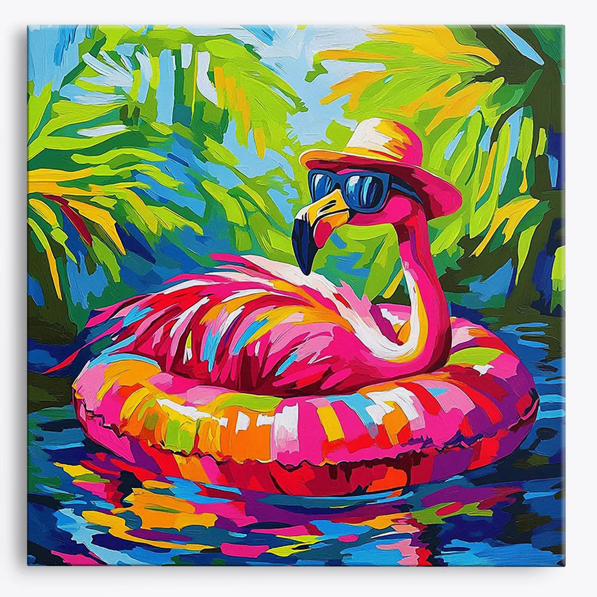 Cool Flamingo with Sunglasses Paint by Numbers Kit-zoom-1