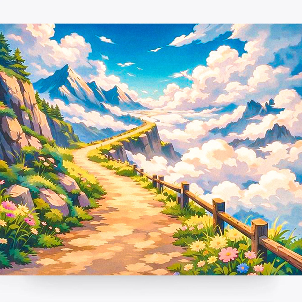 Path Above the Clouds Fantasy Paint by Numbers Kit