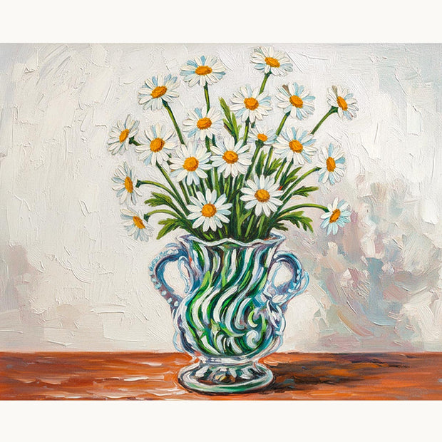 Daisies in Glass Vase Paint by Numbers Kit