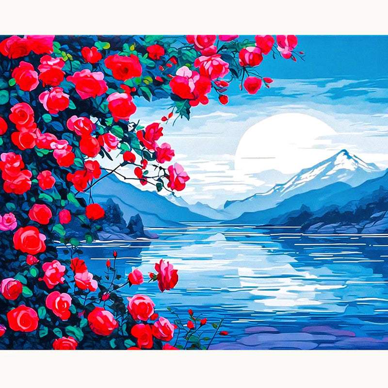 Roses by the Lake Paint by Numbers Kit-zoom-