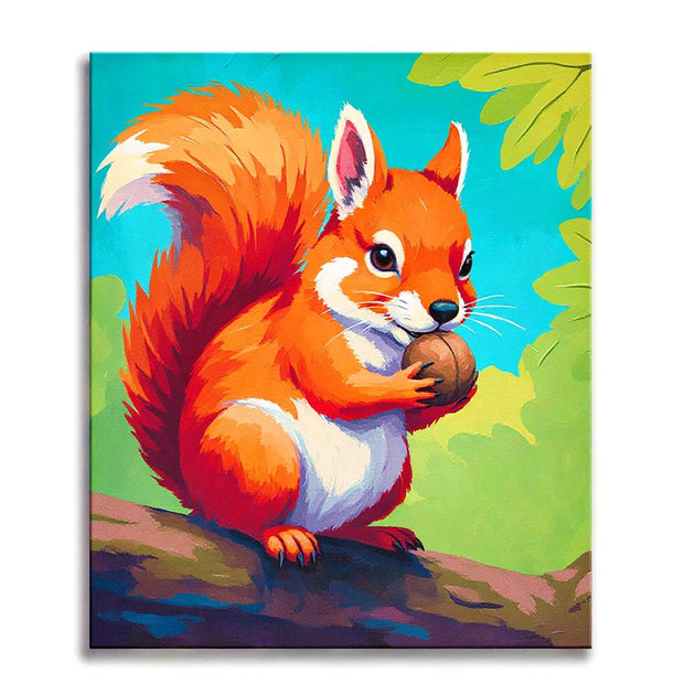 Playful Squirrel Paint by Numbers Kit