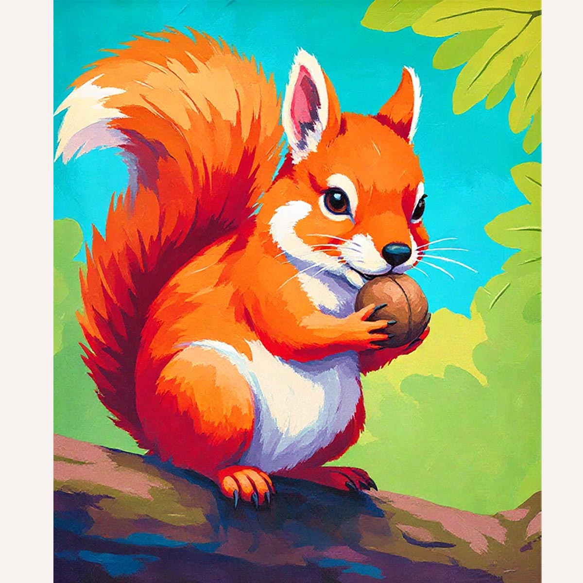 Playful Squirrel Paint by Numbers Kit-zoom-2