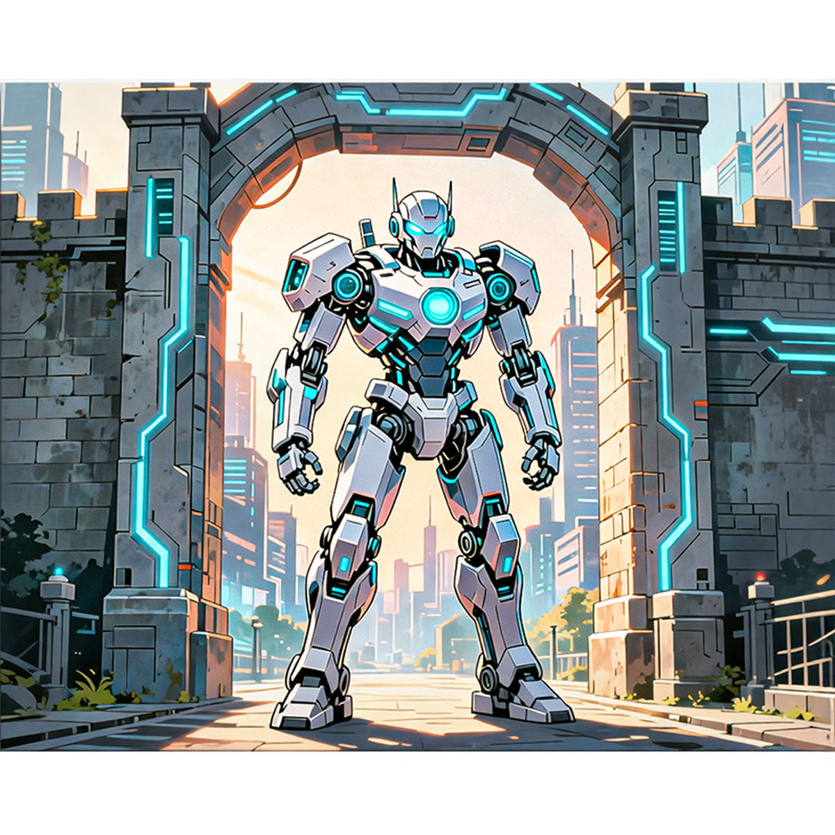City Gate Mecha Paint by Numbers Kit