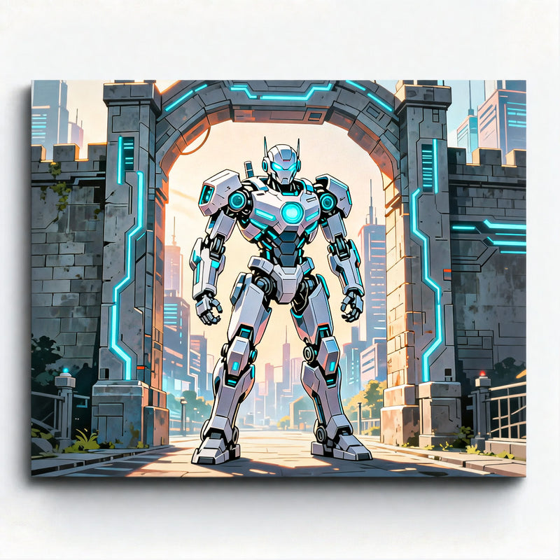 City Gate Mecha Paint by Numbers Kit-zoom-