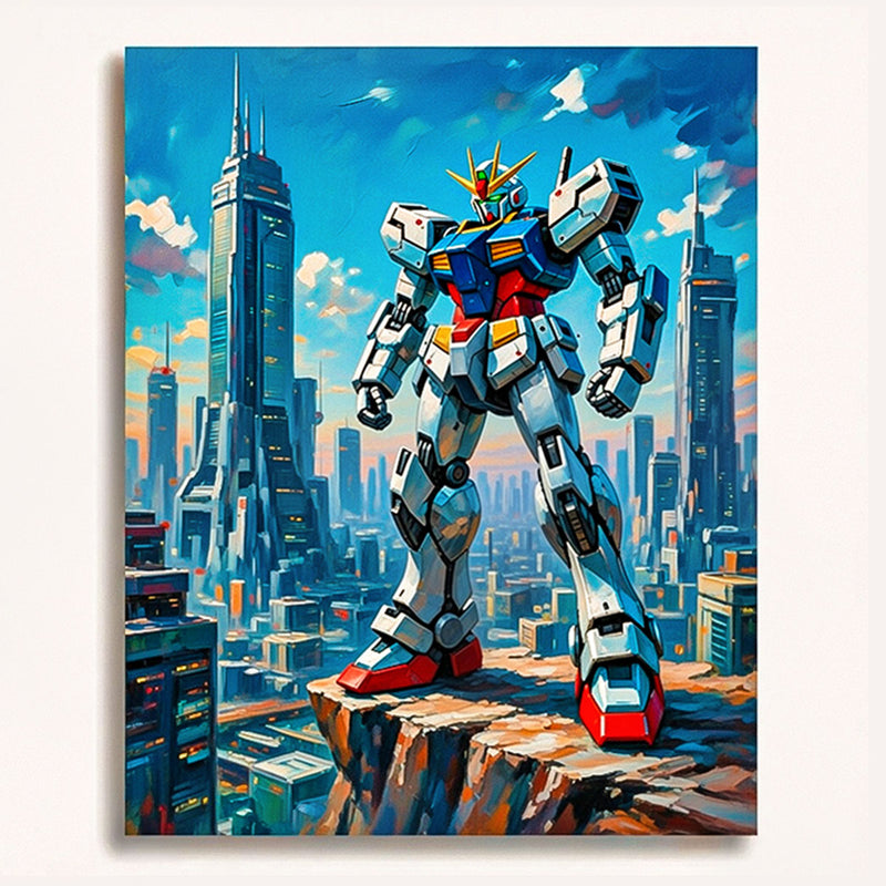 City Edge Mecha Paint by Numbers Kit-zoom-