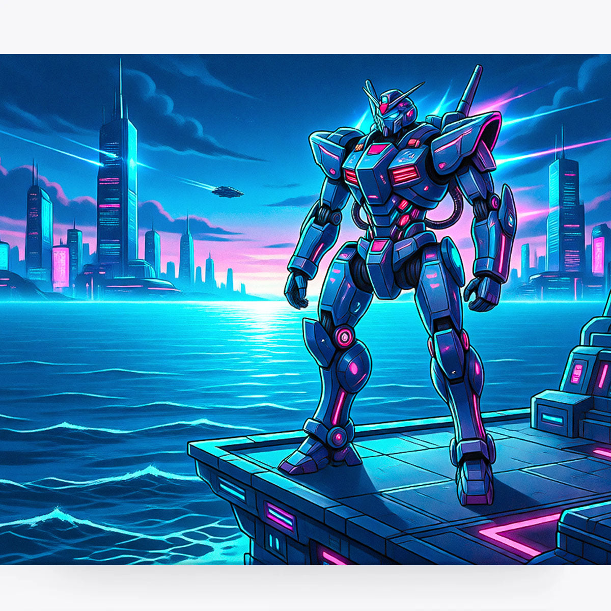 Neon Harbor Mecha Paint by Numbers Kit-2