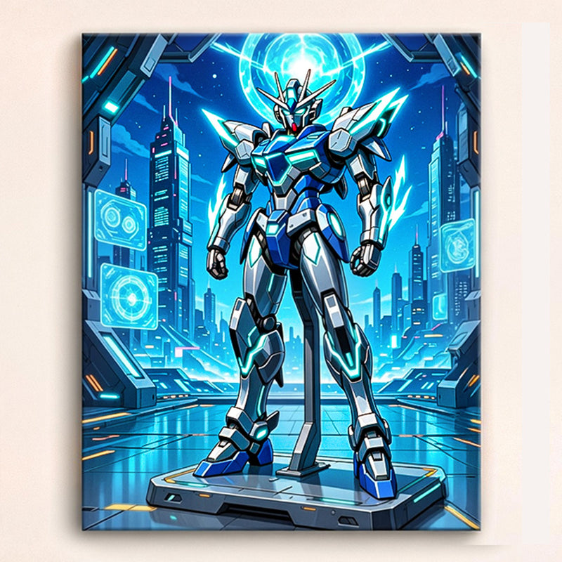 Neon Core Mecha Paint by Numbers Kit-zoom-