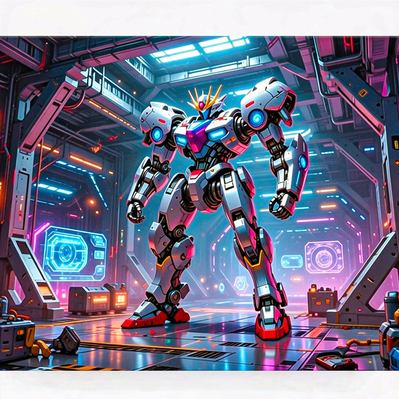 Hangar Mecha Paint by Numbers Kit-zoom-