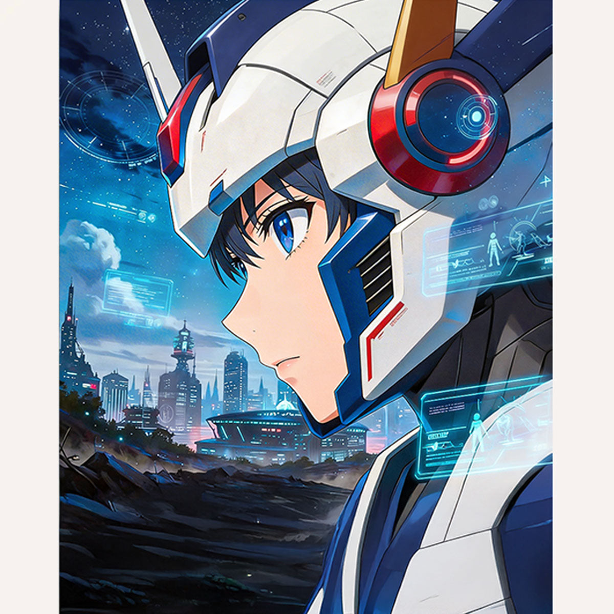 Mecha Pilot Portrait Paint by Numbers Kit-2