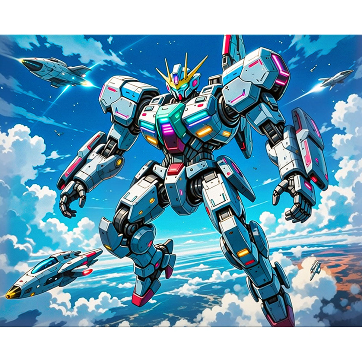 Sky Battle Mecha Paint by Numbers Kit-zoom-2