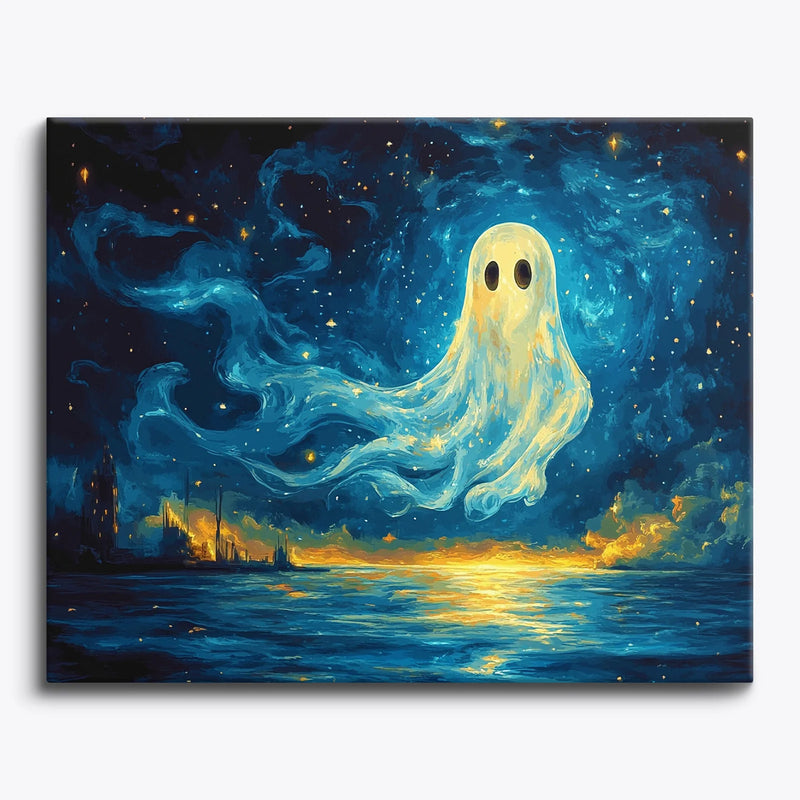 Ghost in Starry Night Paint by Numbers Kit-zoom-