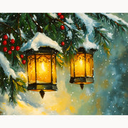 Golden Lanterns in Winter Paint by Numbers Kit